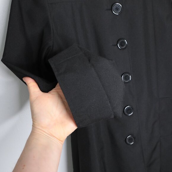 Luba Limited Edition Black Overcoat Fall Jacket Button Up Lined Plus 16 - Picture 7 of 11